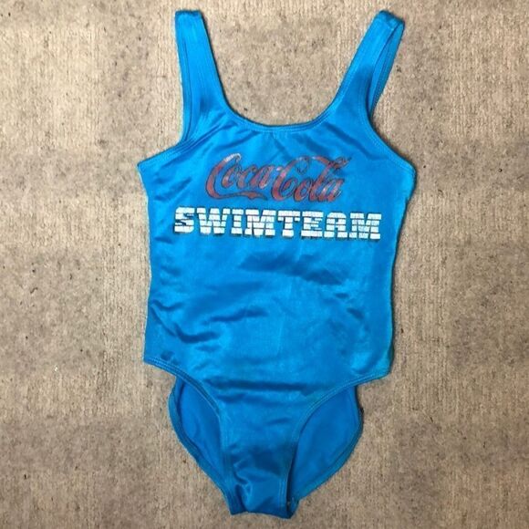 Coca Cola Other - RARE Vintage 1980’s Electric Blue Coca-Cola Swimteam Bathing Suit
